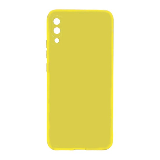 Capa de Silicone Macio com Moldura de Câmera para Samsung Galaxy A02 Amarelo